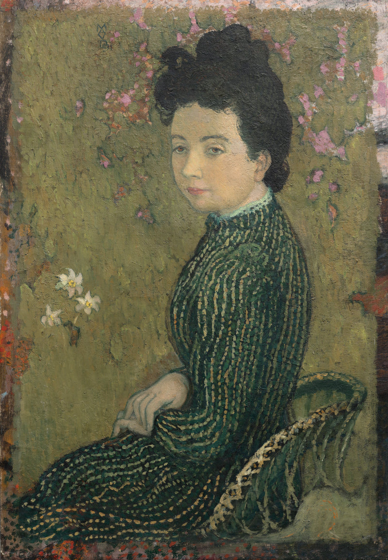 Eva Meurier w zielonej sukni - Maurice Denis