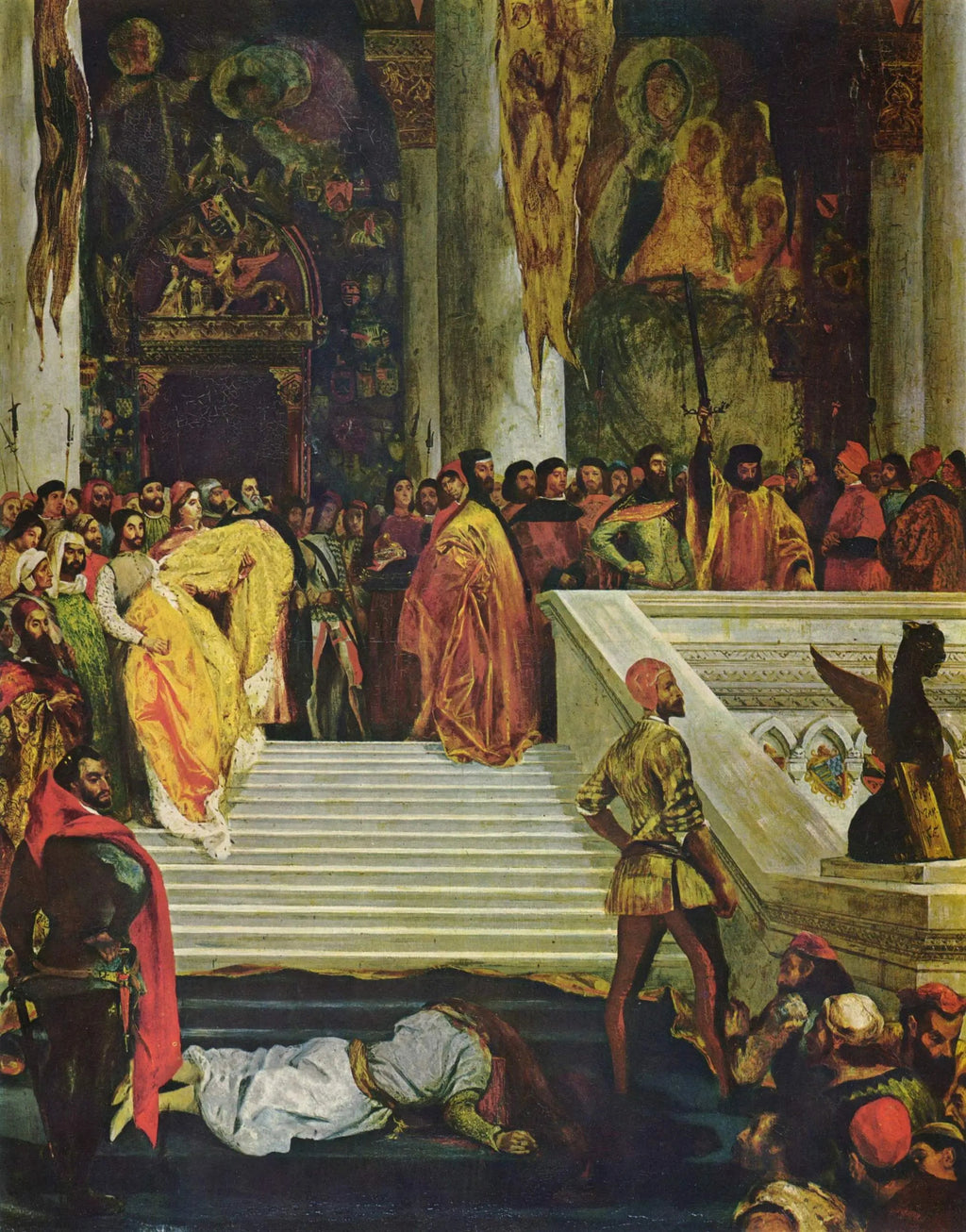 Reproduction du tableau « Exécution du doge Marino Faliero - Eugène Delacroix » par Alpha Reproduction en peinture à l’huile