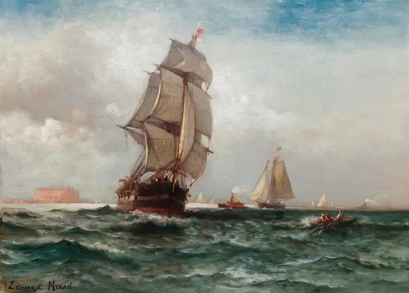 Wyprawa u wybrzeży Governors Island, Nowy Jork - Edward Moran