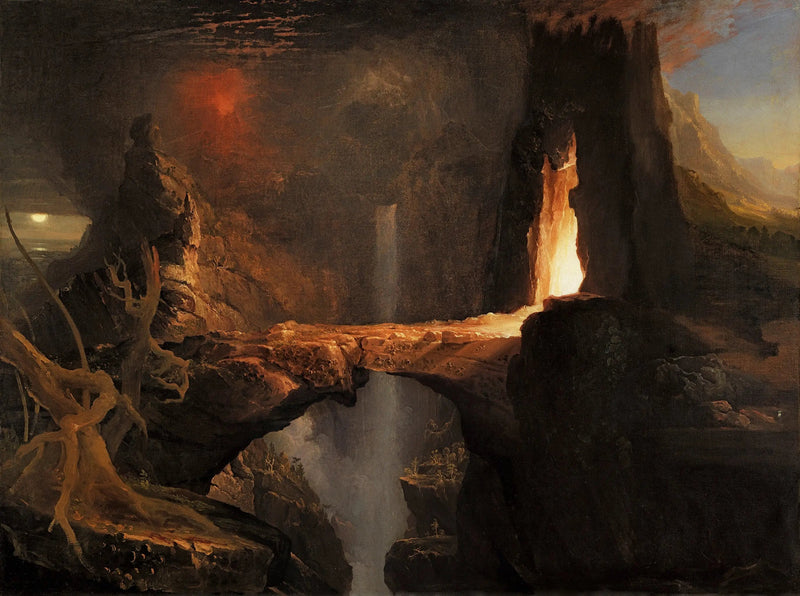 Wypędzenie: Księżyc i Światło Ognia - Thomas Cole