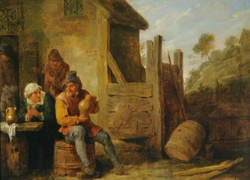 Zewnątrz zajazdu: Wieśniacy pijący - David Teniers Młodszy