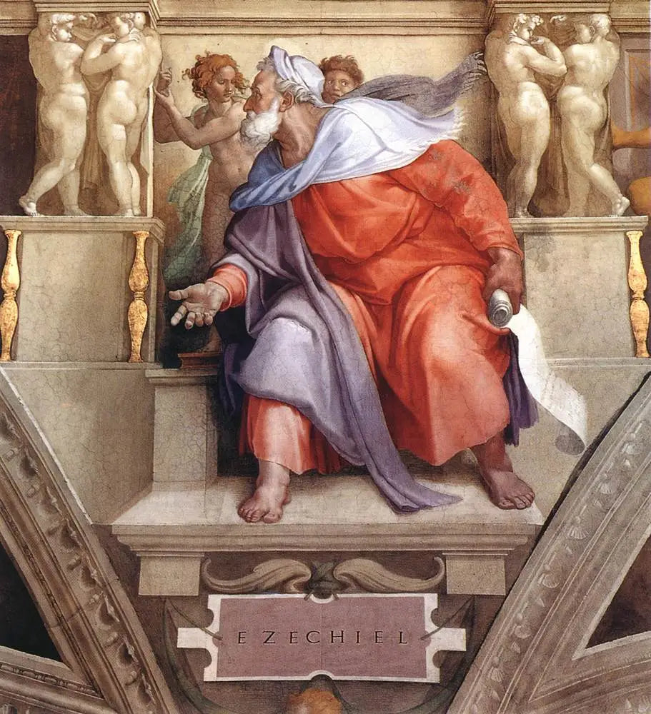 Reproduction du tableau « Ézéchiel - Michel-Ange » par Alpha Reproduction en peinture à l’huile