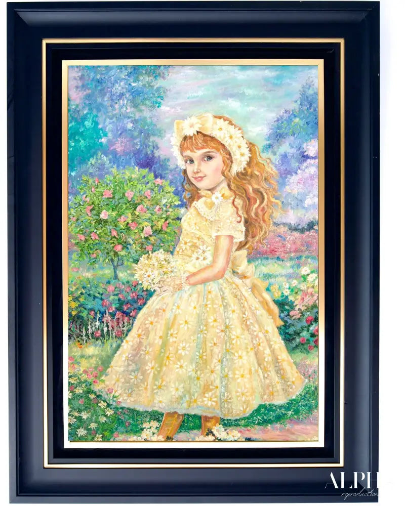 Fairy of Daisy Flowers - Yumi | 50 x 65 cm Reproductions de tableaux à la peinture à l’huile