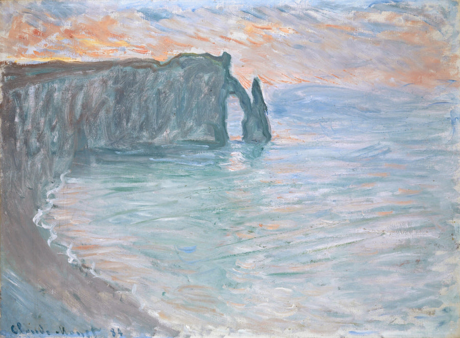Klif w dole rzeki z bramą i igłą W908 - Monet