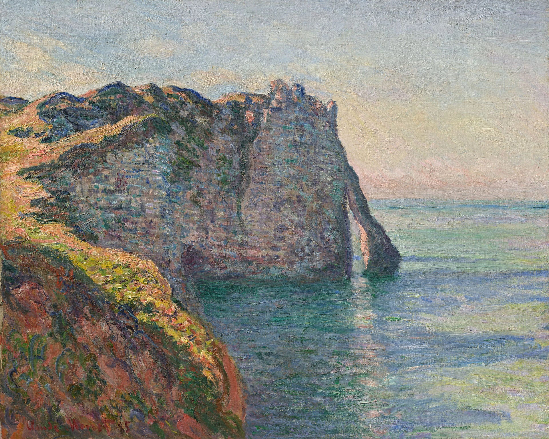 La Porte d’Aval vue du sommet de la falaise W1018 par Claude Monet