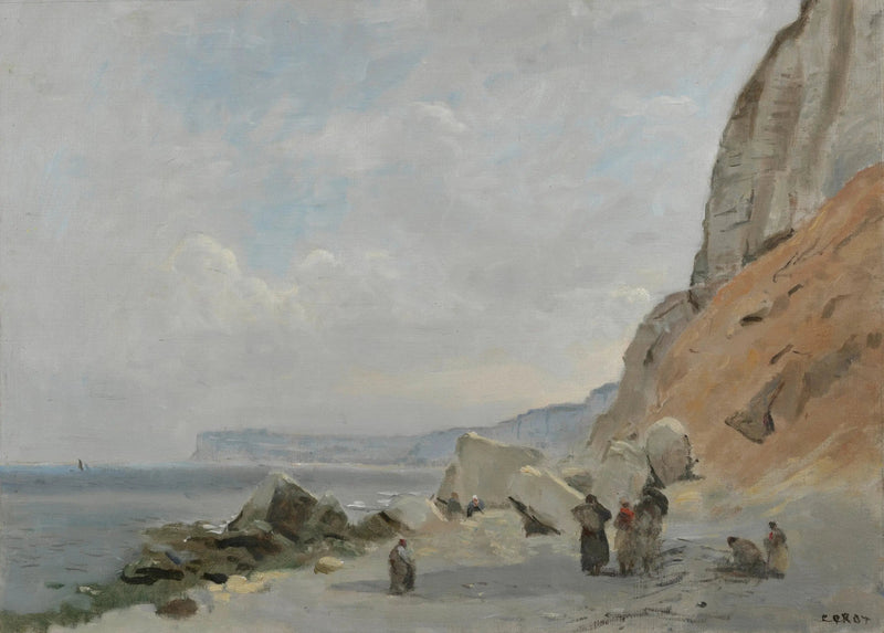 Cliffy z kredy w pobliżu Yport - Jean-Baptiste Camille Corot