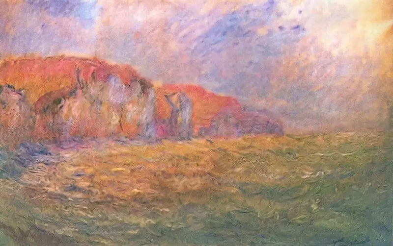 Klify Pourville, wzburzone morze - Claude Monet