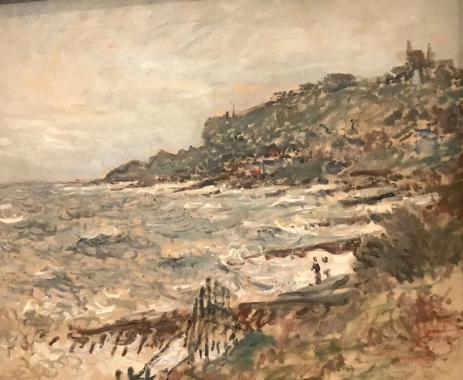 Klify w pobliżu Sainte-Adresse, szara pogoda W689 - Claude Monet