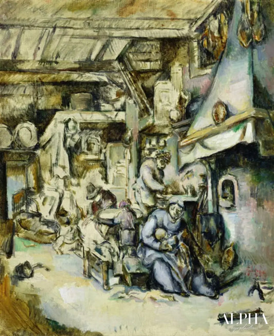 Famille de paysans dans un intérieur - Paul Cézanne - Reproductions de tableaux et peintures haut de gamme