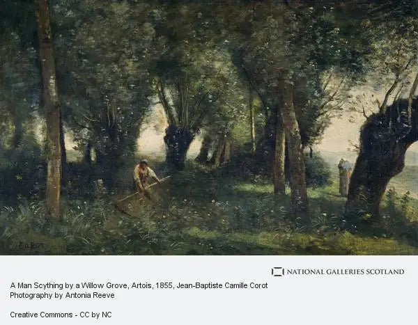 Kosiarz przy łęgu w Artois - Jean-Baptiste Camille Corot