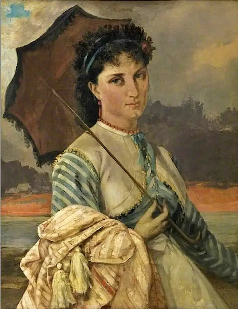 Kobieta z parasolką, Panna Aubé de la Holde - Gustave Courbet