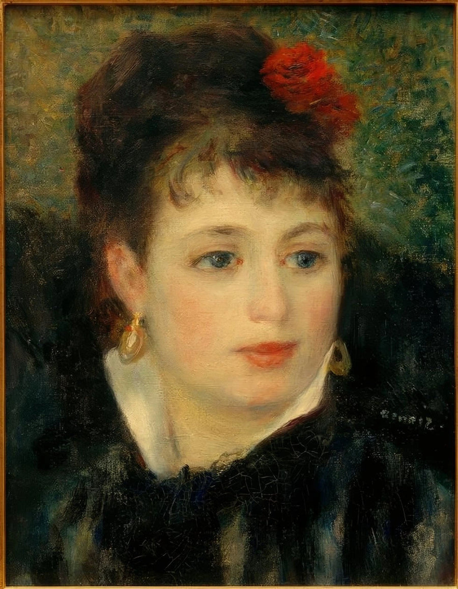 Kobieta z różą we włosach - Pierre-Auguste Renoir