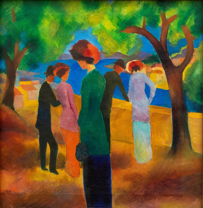 Kobieta w zielonej kurtce - August Macke