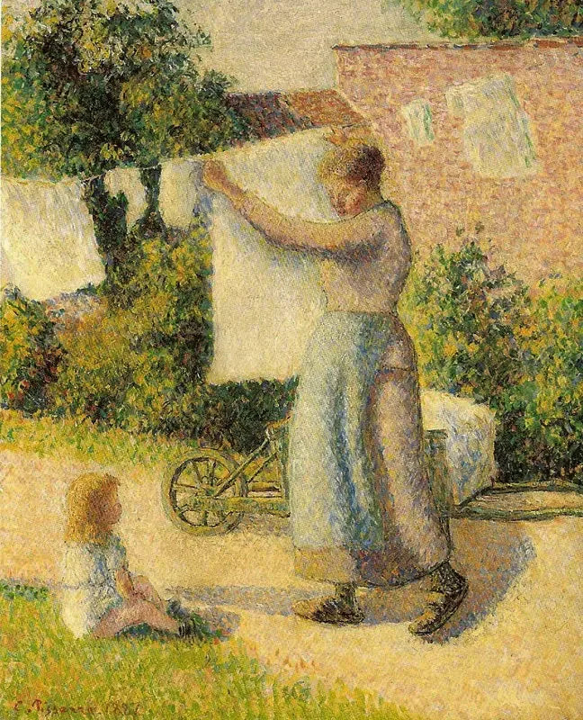 Kobieta rozwieszająca pranie - Camille Pissarro