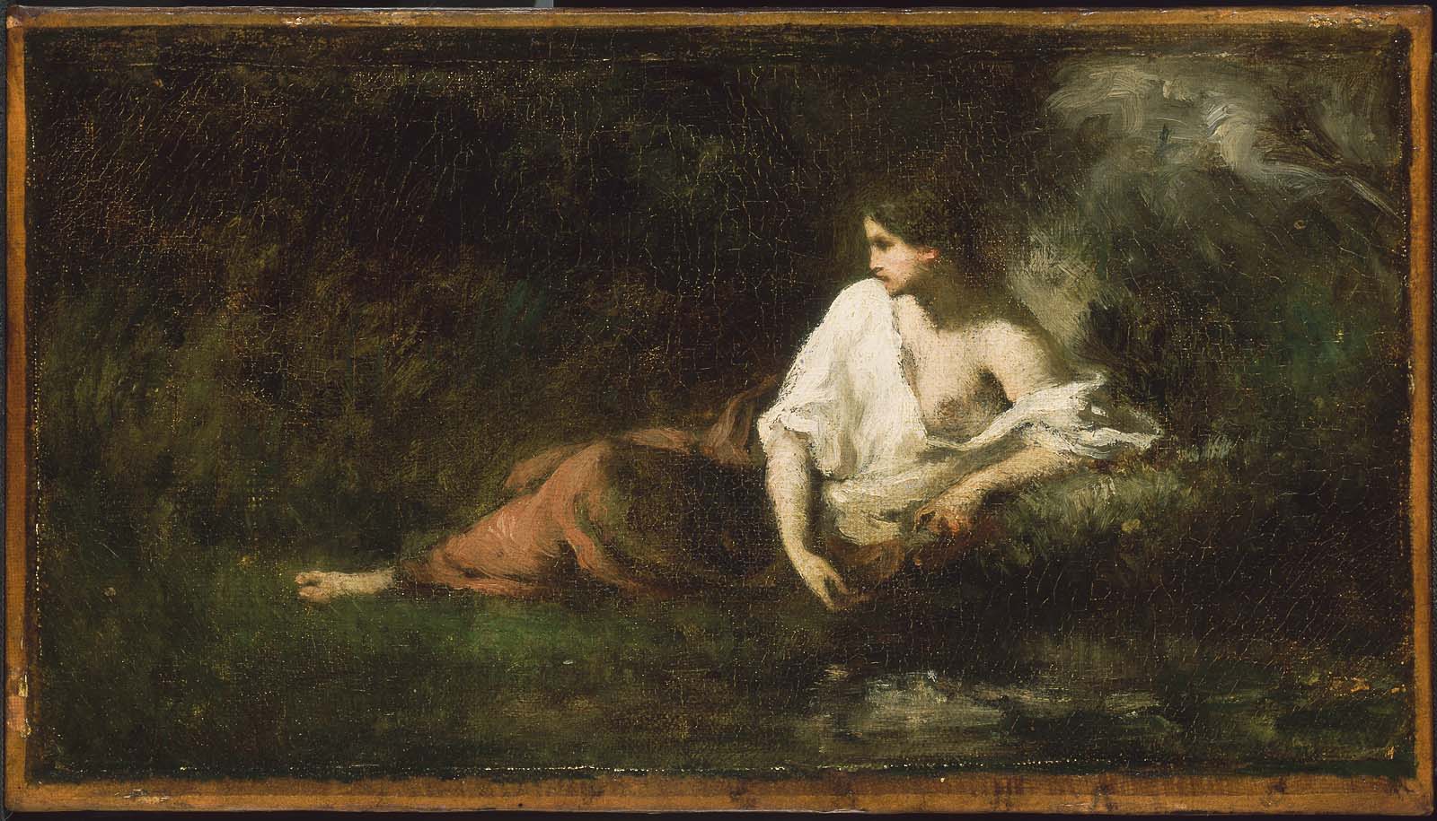Femme allongée dans un paysage - Jean-François Millet - Alpha Reproduction