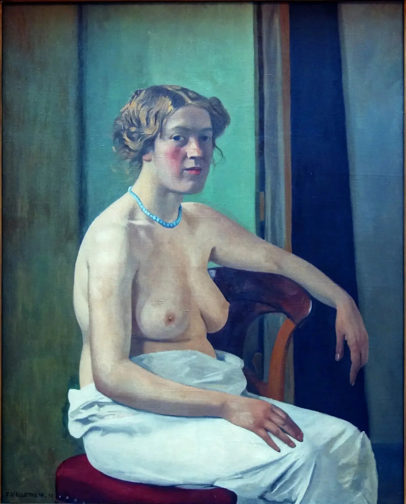 Siedząca kobieta w połowie nagiej - Félix Vallotton