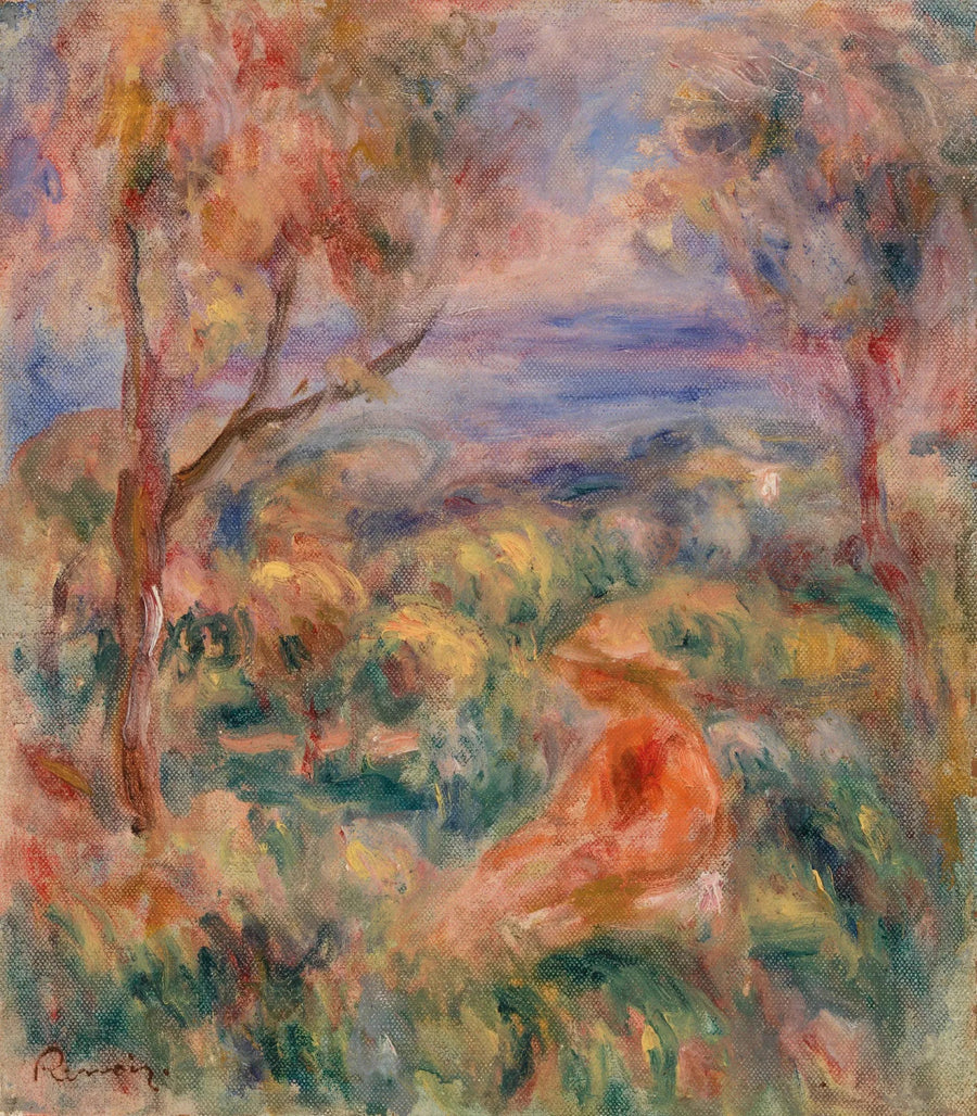 Kobieta siedząca z morzem w oddali (Kobieta siedząca nad morzem) - Pierre-Auguste Renoir