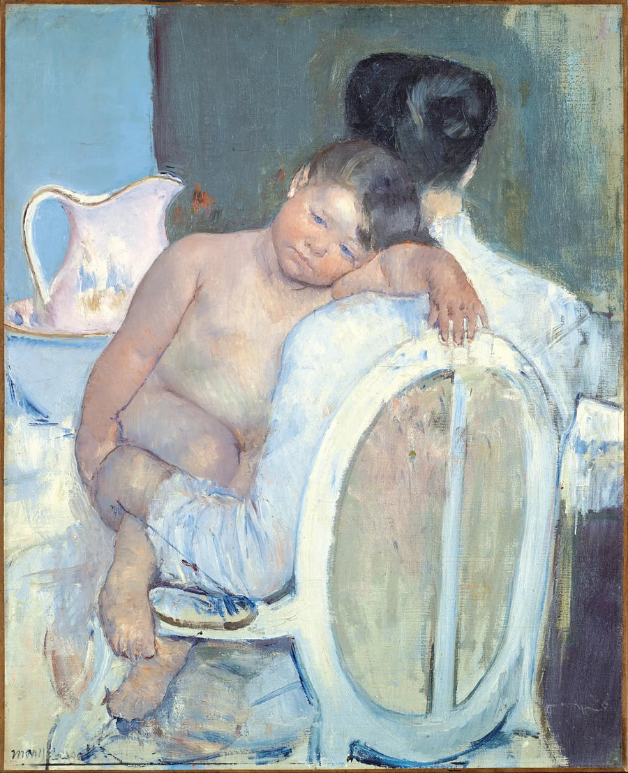 Kobieta siedząca z dzieckiem w ramionach - Mary Cassatt