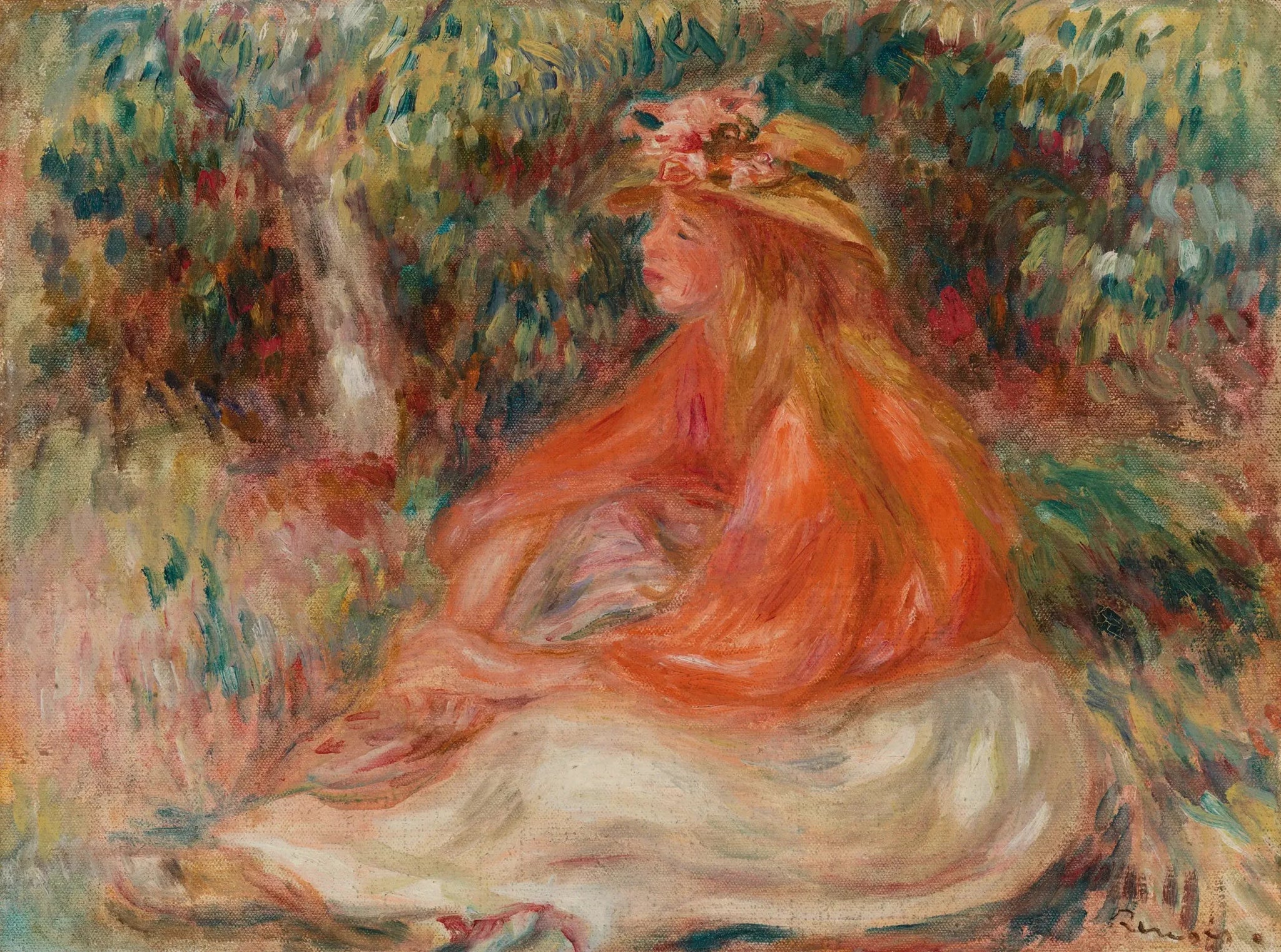 Femme assise (Sealed Woman) - Pierre-Auguste Renoir image 1 tableau peint à l’huile sur toile