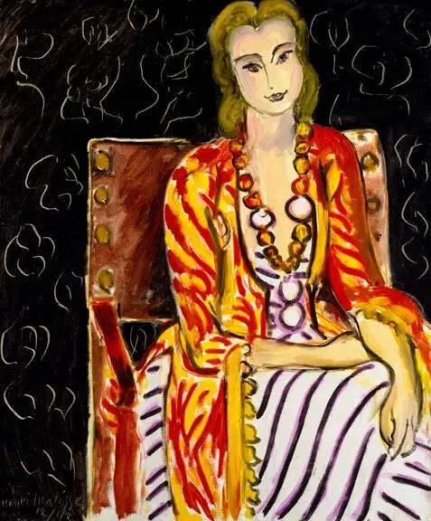 Kobieta siedząca na czarnym tle - Henri Matisse