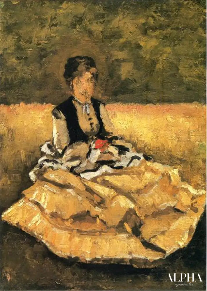 Femme assise sur la pelouse - Caillebotte - Reproductions de tableaux et peintures haut de gamme