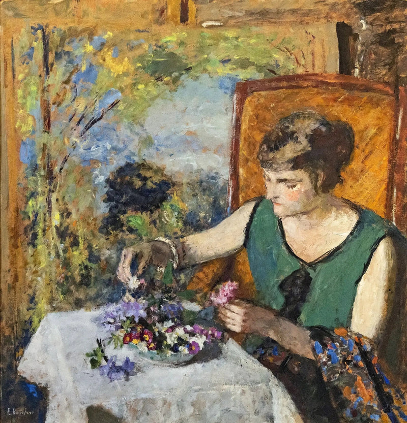 Kobieta z bukietem - Édouard Vuillard