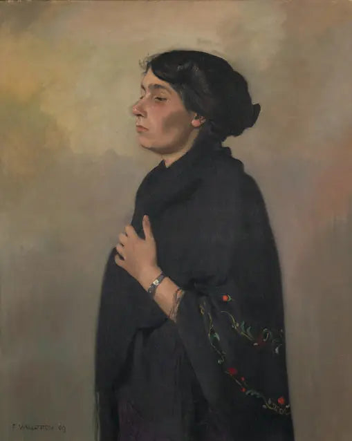 Kobieta w czarnym szaliku - Félix Vallotton
