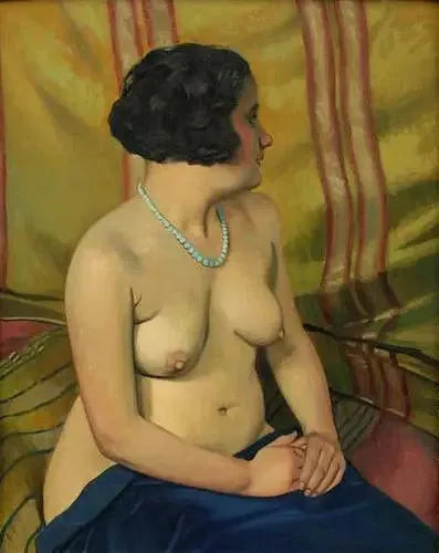 Kobieta z niebieskim naszyjnikiem - Félix Vallotton