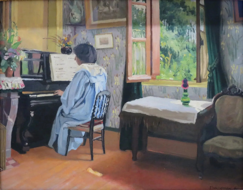 Kobieta przy pianinie - Félix Vallotton