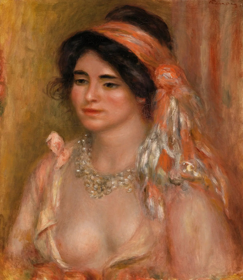Kobieta z czarnymi włosami (Młoda kobieta z czarnymi włosami, popiersie) - Pierre-Auguste Renoir