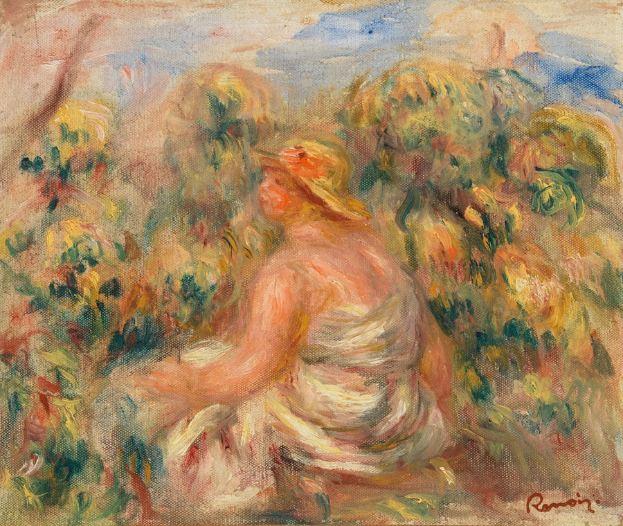 Kobieta w kapeluszu w krajobrazie - Pierre-Auguste Renoir