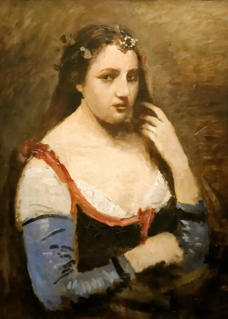 Kobieta z margerytkami - Jean-Baptiste Camille Corot