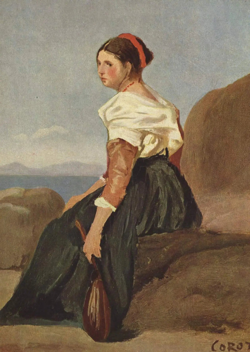 Kobieta z mandoliną - Jean-Baptiste Camille Corot