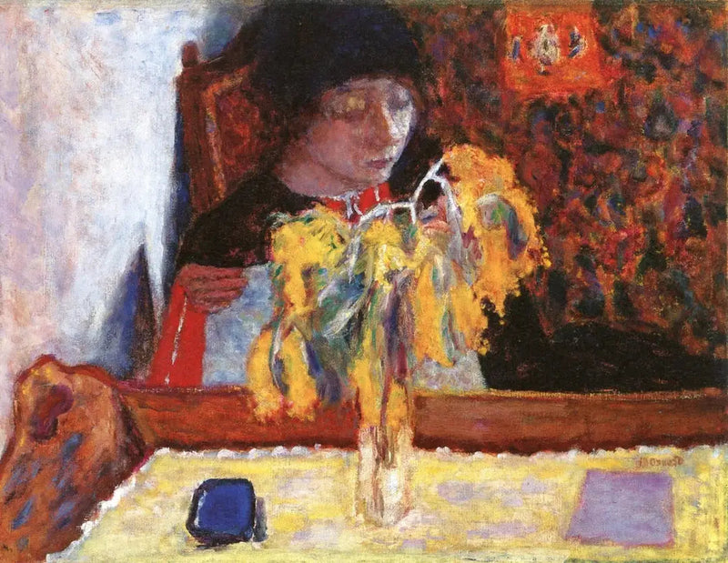 Kobieta z mimozą - Pierre Bonnard