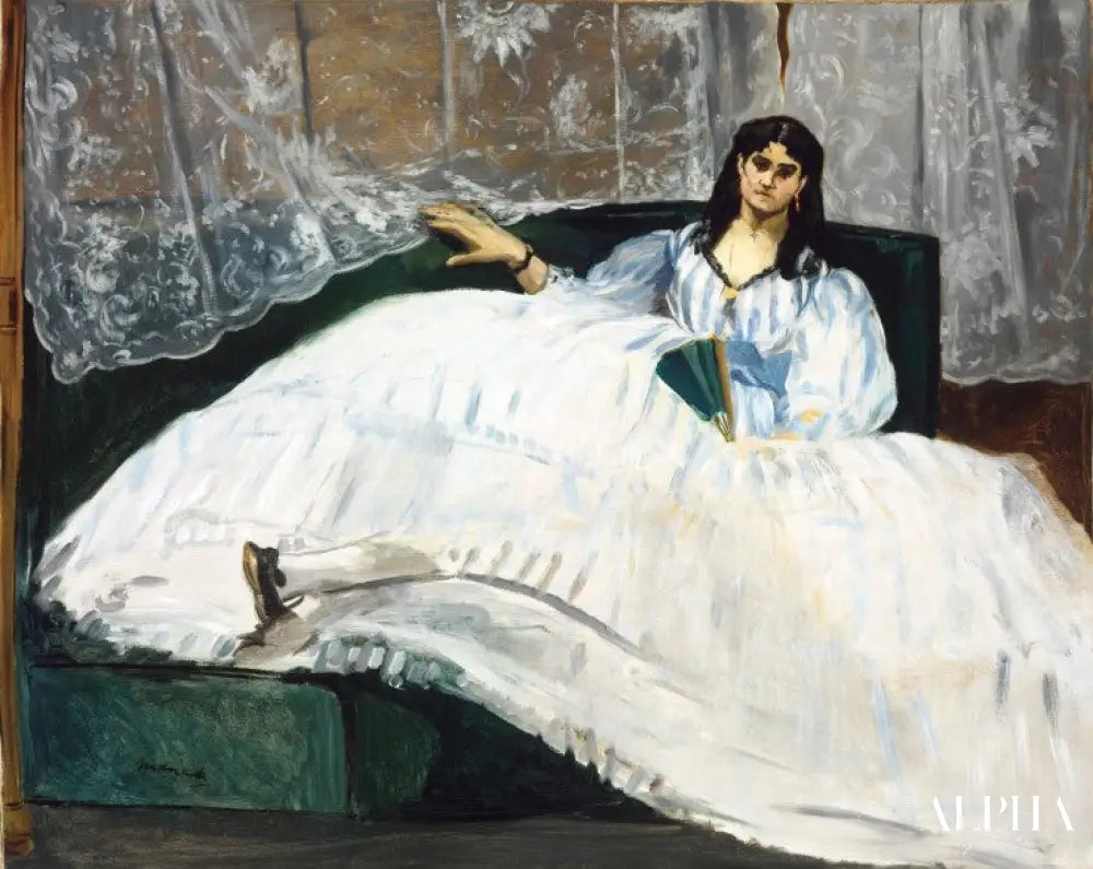 Femme avec un éventail - Edouard Manet - Reproductions de tableaux et peintures haut de gamme