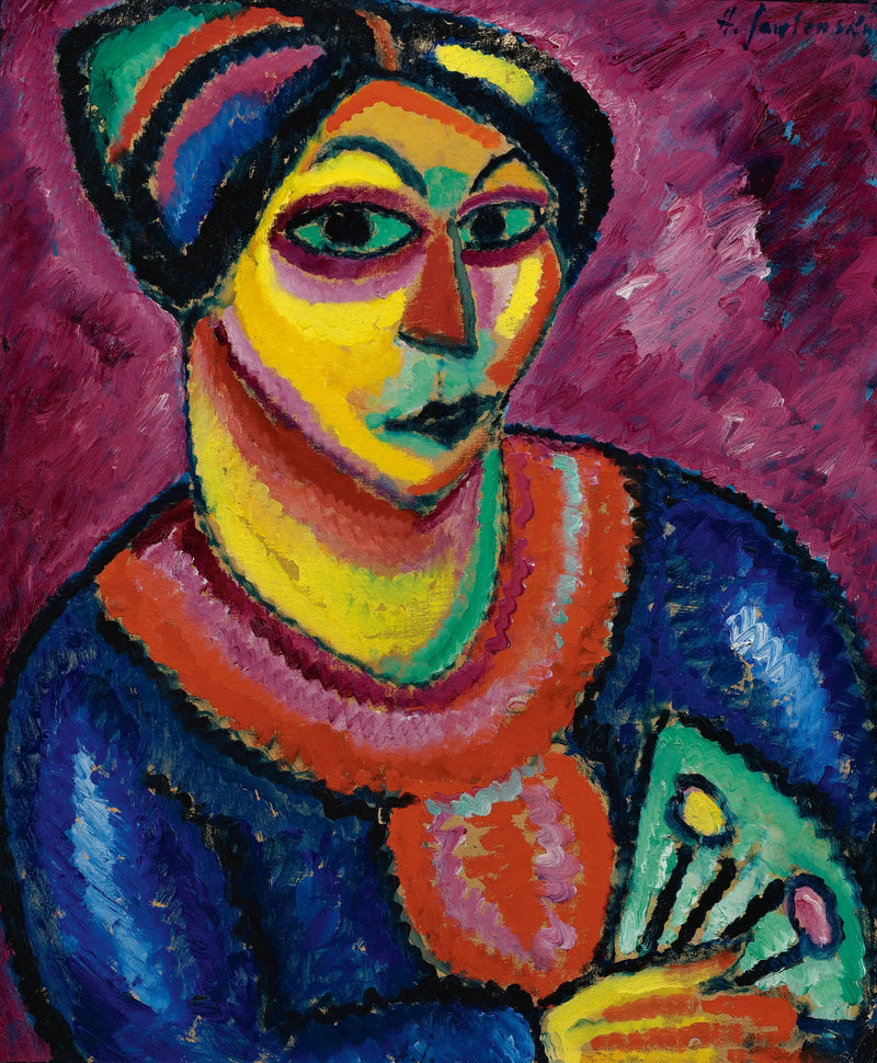 Kobieta z zielonym wachlarzem - Aleksiej von Jawlensky