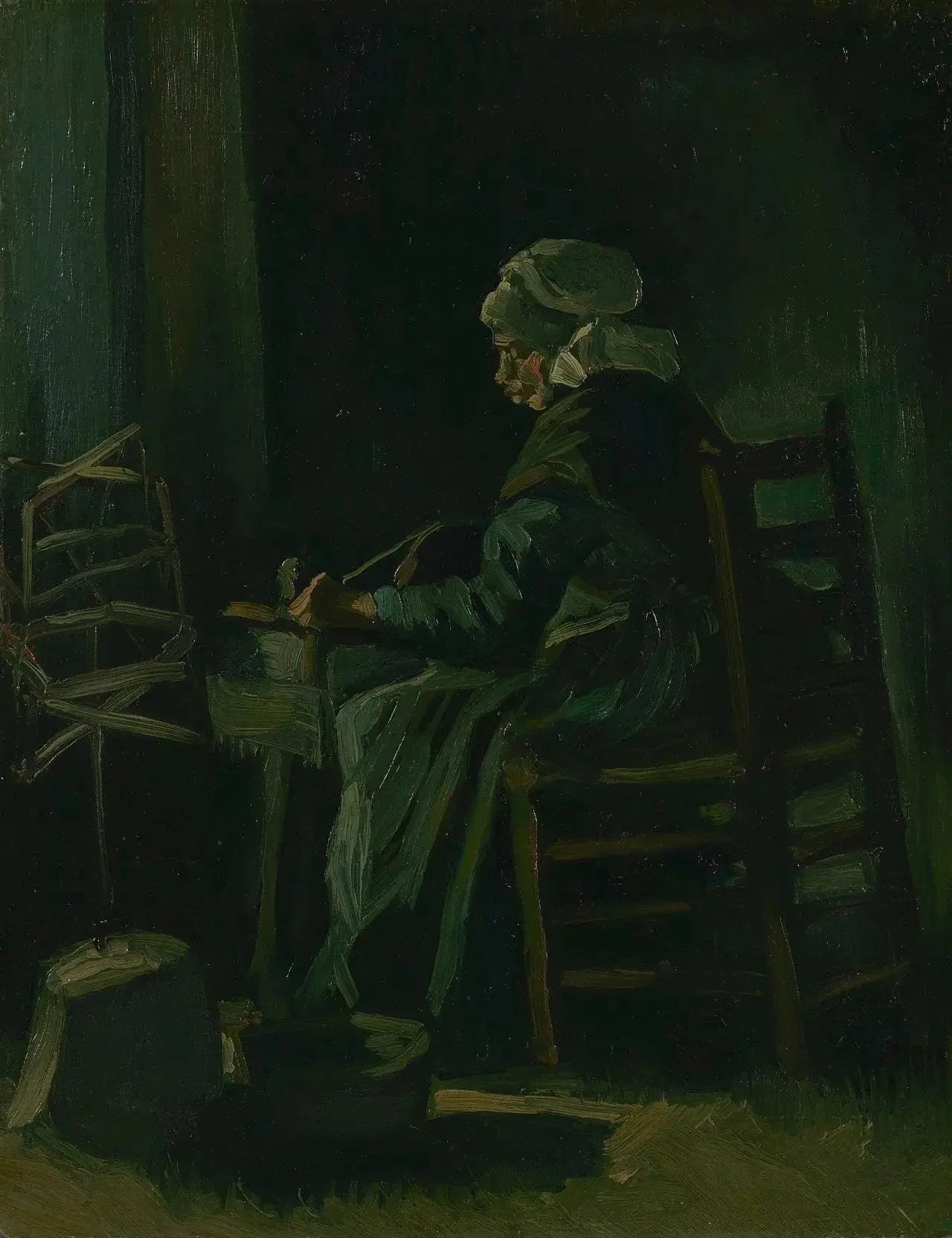 Femme bobinante du fil - Vincent van Gogh image 1 copie de tableau peinte à la main