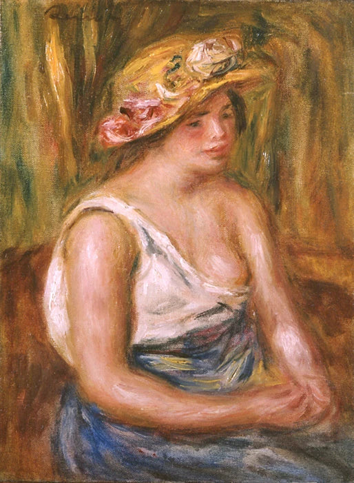 Kobieta w słomkowym kapeluszu - Pierre-Auguste Renoir