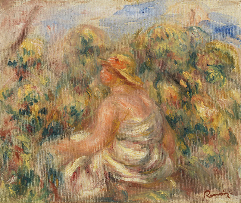 Kobieta w kapeluszu w krajobrazie - Pierre-Auguste Renoir