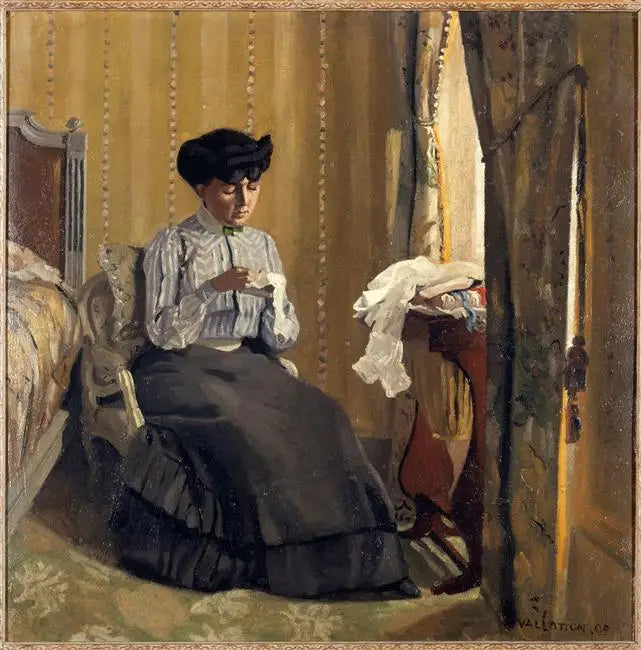 Kobieta kuzynka w wnętrzu - Félix Vallotton