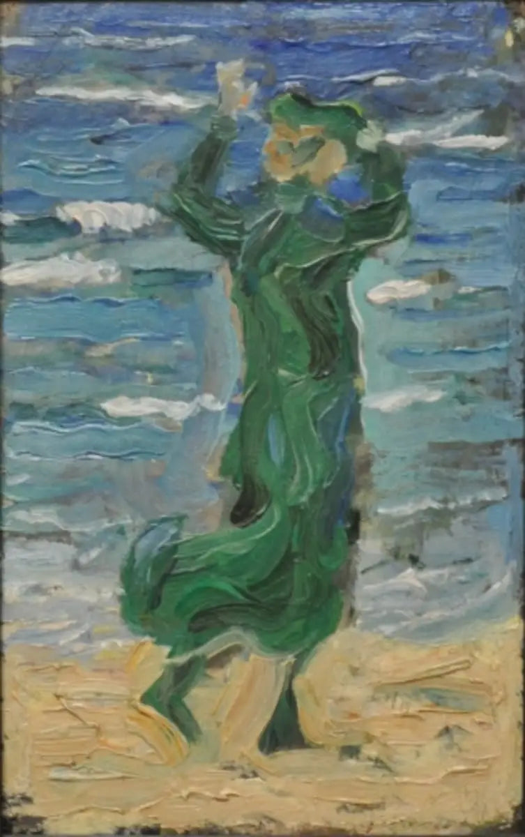 Kobieta na wietrze nad morzem - Franz Marc