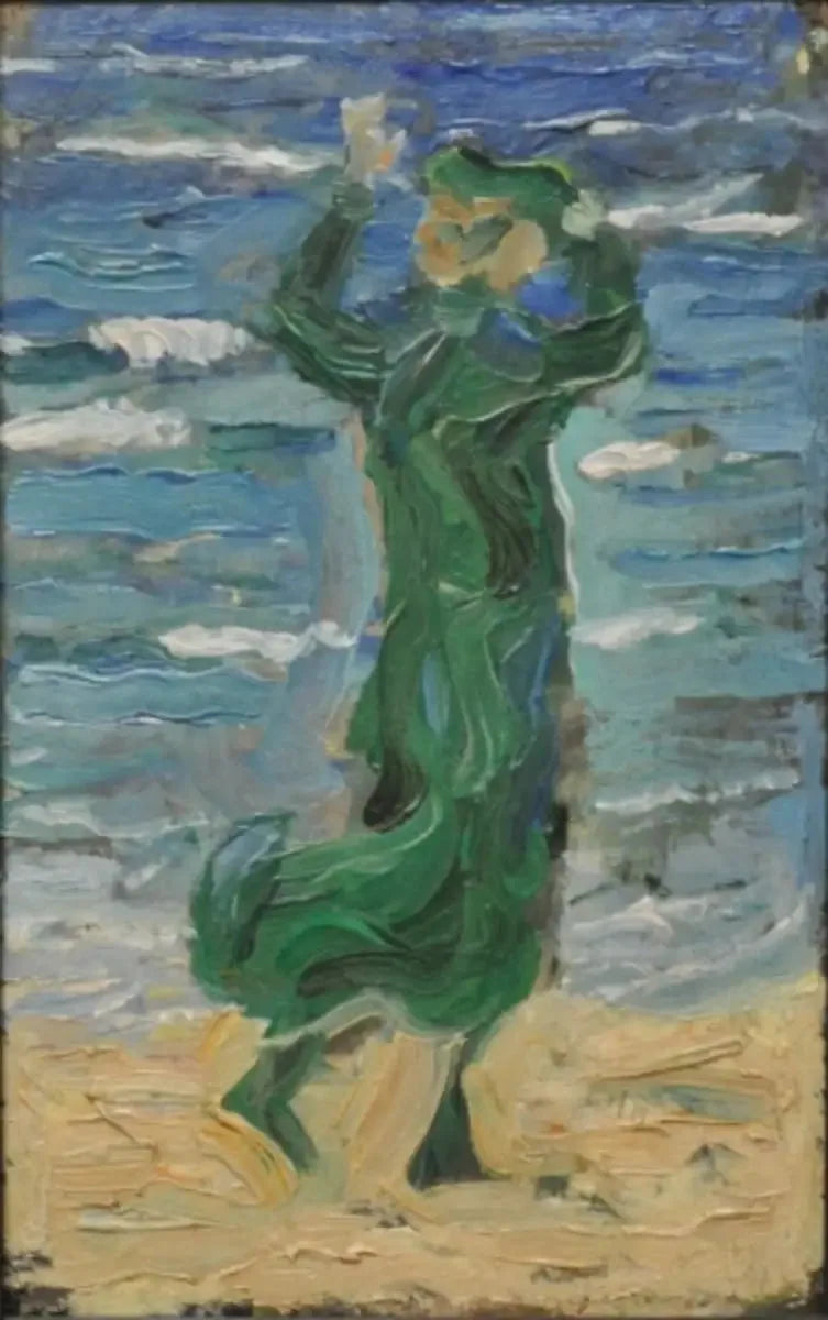 Kobieta na wietrze nad morzem - Franz Marc