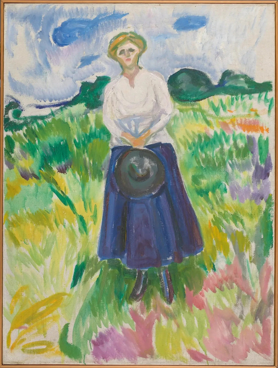 Kobieta na zielonej łące - Edvard Munch