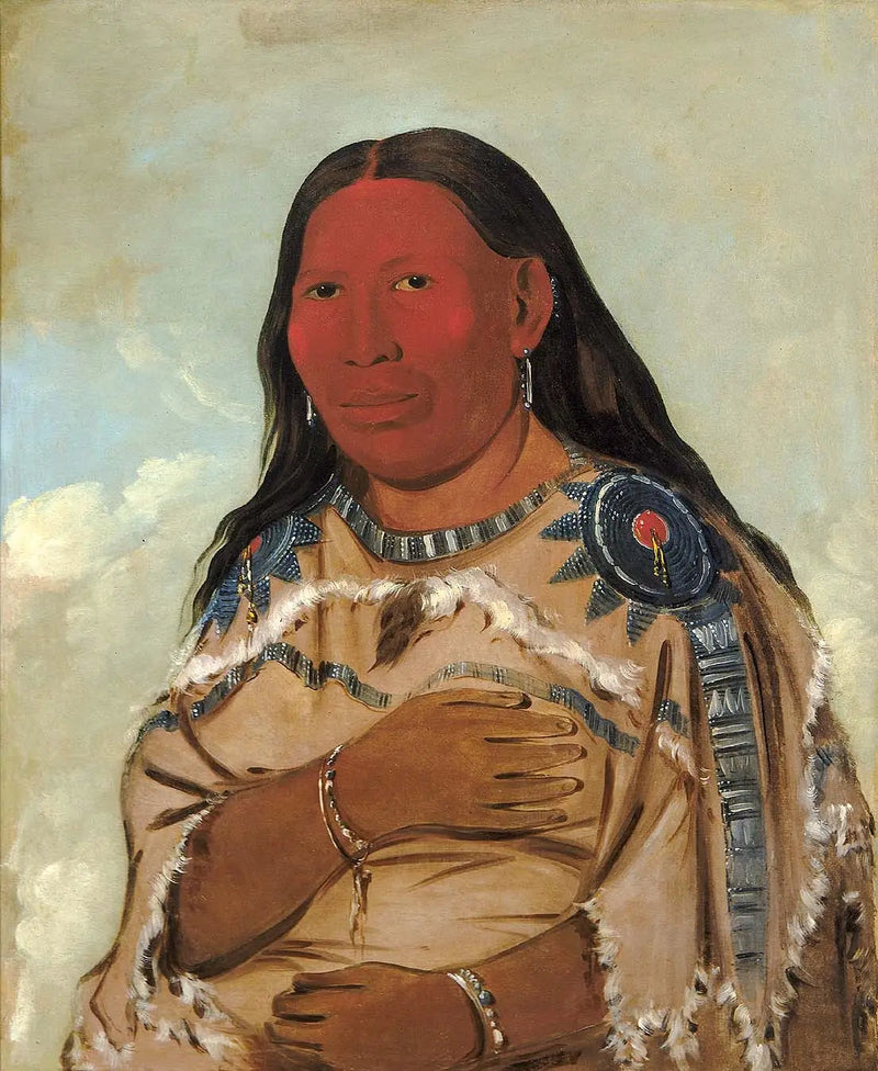Kobieta z dwoma krukami - George Catlin
