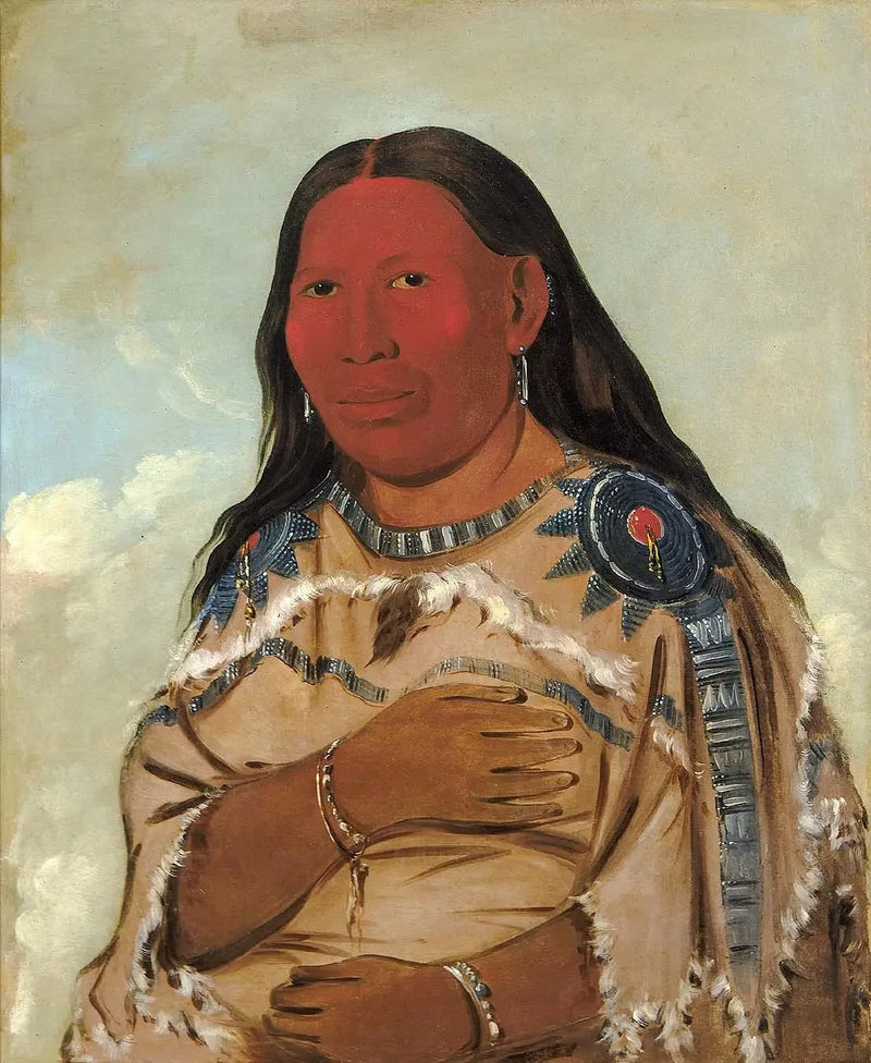 Kobieta z dwoma krukami - George Catlin