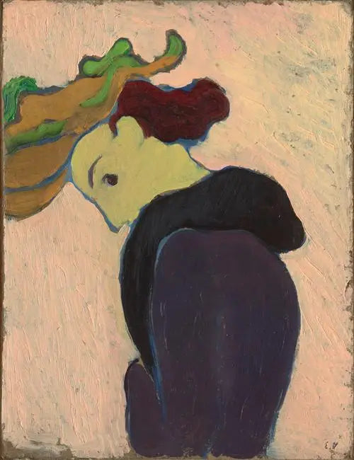 Kobieta w profilu w zielonym kapeluszu - Édouard Vuillard