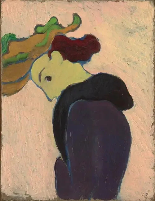 Kobieta w profilu w zielonym kapeluszu - Édouard Vuillard