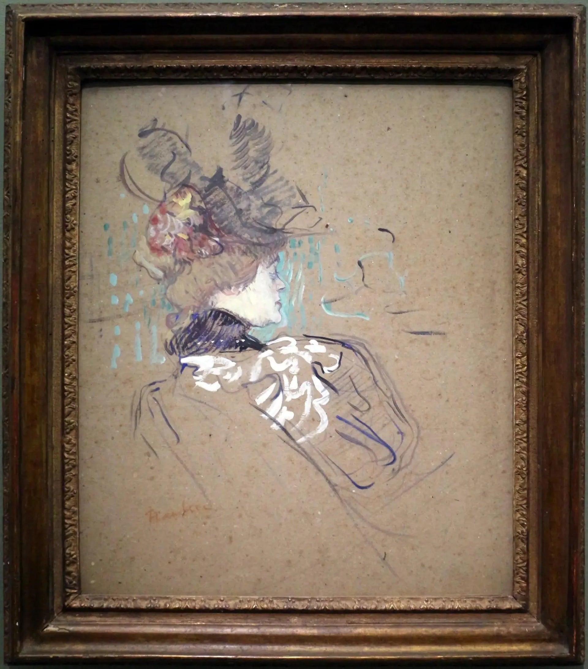 Femme de profil - Henri de Toulouse-Lautrec image 1 reproduction artisanale de tableau