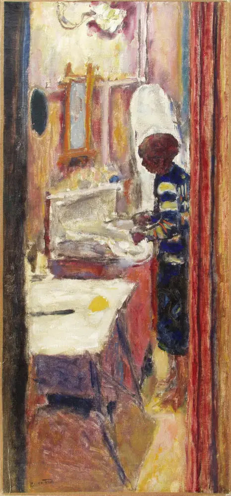 Kobieta stojąca w wnętrzu - Pierre Bonnard