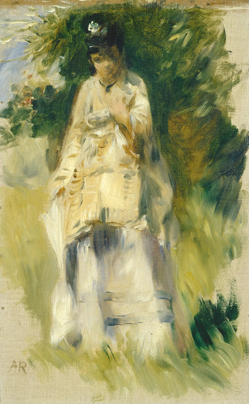 Kobieta stojąca obok drzewa - Pierre-Auguste Renoir